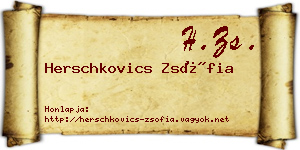 Herschkovics Zsófia névjegykártya